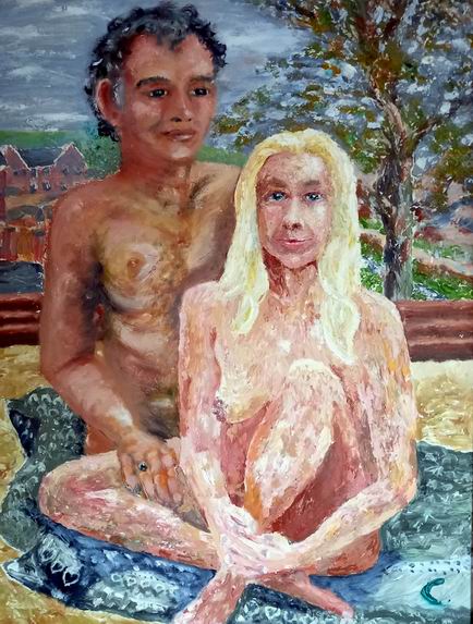 The oil painting Colin and Mo did together at Kew Win