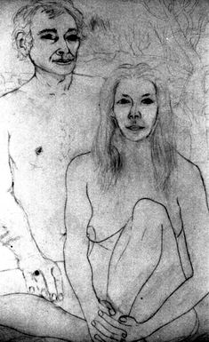 The preliminary drawing of the painting