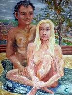 The oil painting Colin and Mo did together at Kew Win