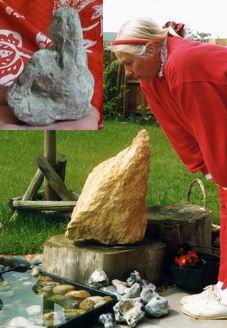 The stone in the garden