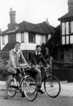 David Lucas and Colin on their bikes