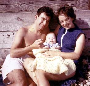 Colin, Jonathan and Margaret at Ferring about 1971