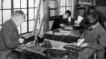 The woodwork class at Dulwich Prepin 1947 