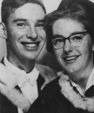 Colin and Margaret with BA hoods in 1960