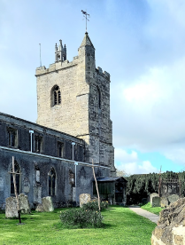 The crosses outside the church