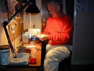 The table in our scullary set up for 12 volt working