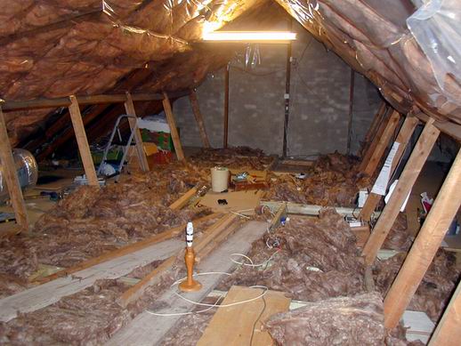 The insulation in place