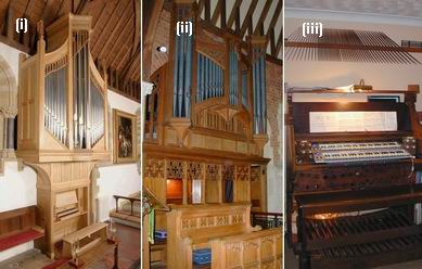 Figure 1: Village organs at St Mary@apos;s Streatley (i), St John's, Whitchurch Hill 
(ii), and my Prog organ (iii) at home in East Hagbourne.