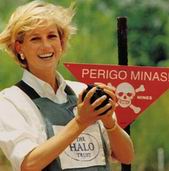 Lady Diana with the Halo demining project
