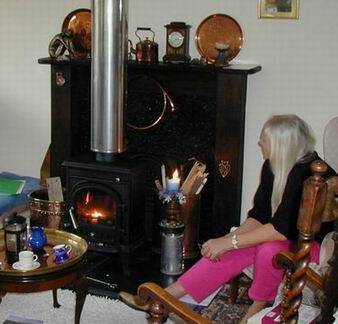 The fireplace to surround the wood stove