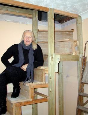 The stairs to the loft in 116